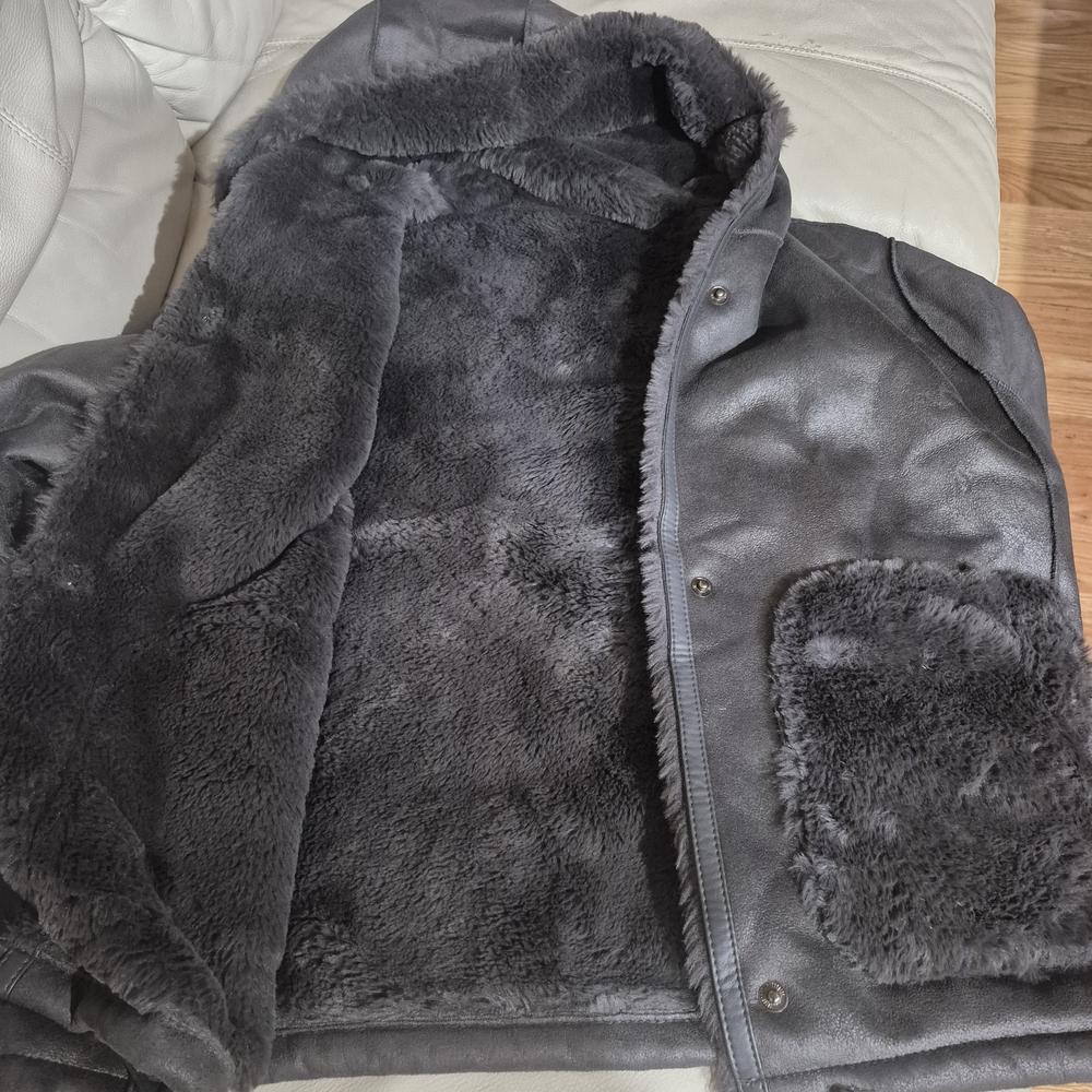 Black Faux Fur Lined Jacket